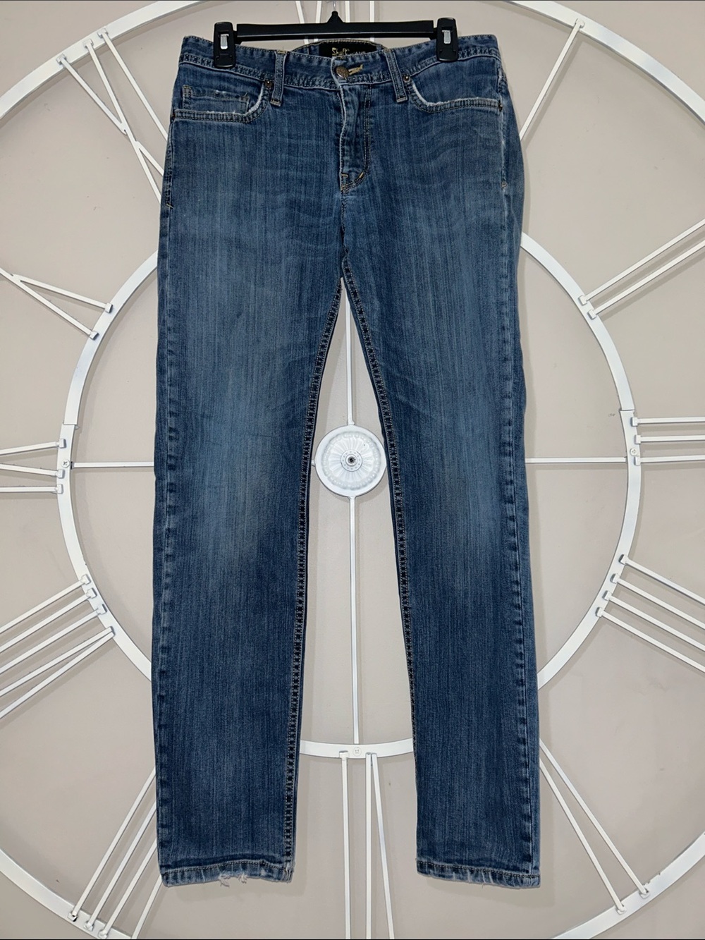Shaft Made in Italy Classic Premium Mid-Rise Straight-Leg Blue Denim Jeans